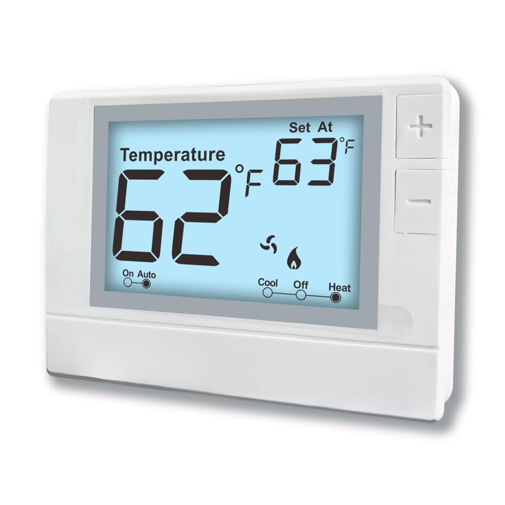 Non-Programmable Thermostat For Conventional Single-Stage Systems, 1 Heat/1 Cool, Easy Diy, White Backlight