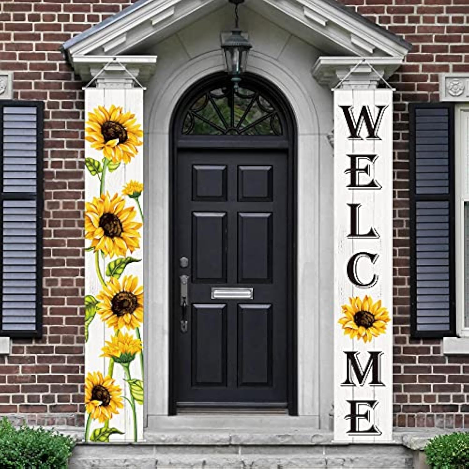 Sunflower Welcome Hanging Banners Summer Porch Banners Flags Summer Door Hanging Decorations For Front Door Garden Home Yard Sunflower Party Decorations(White Background)