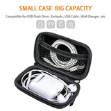 Rectangle Small Hard Eva Case - Portable Protection Earbud Case Zipper Pouch For Headset, Earphone, Flash Drive, Charging Cable, Key - Mesh Inner Pocket Durable Exterior Universal Carrying Bag