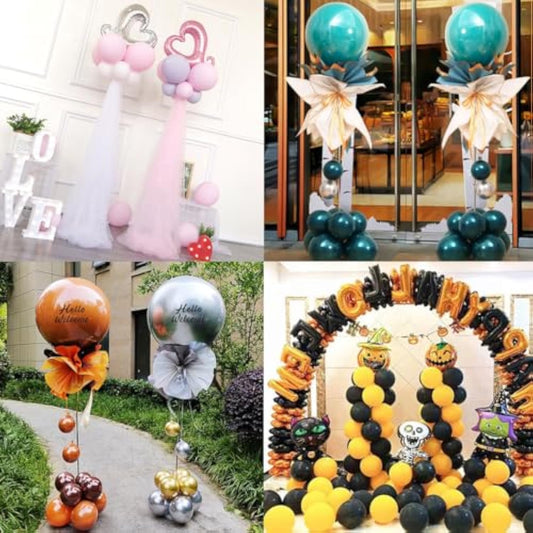 Metal Balloon Column Stand Set Of 2, Reusable Telescopic Design, Height Adjustable From 1.57 To 7 Ft, Balloon Stander For Party Decorations