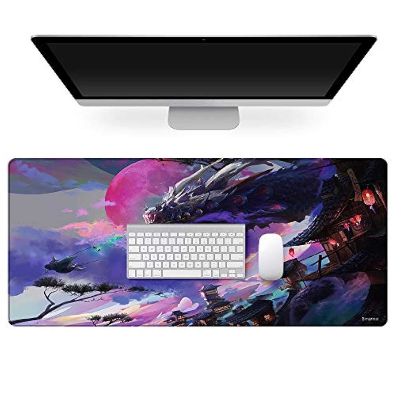 Xxl Gaming Mouse Pad,Computer Laptop Keyboard Large Anime Mouse Mat(35.4X15.7 Inches),Durable Non-Slip Rubber Base And Smooth Surface Desk Pad(Us-9040 Zilong)
