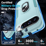 For Google Pixel 9/9 Pro Case With Screen Protector+Camera Lens Protector,Heavy Duty Shockproof Full Body Phone Cover Built In Metal Ring Holder Kickstand,2024 Mint Green