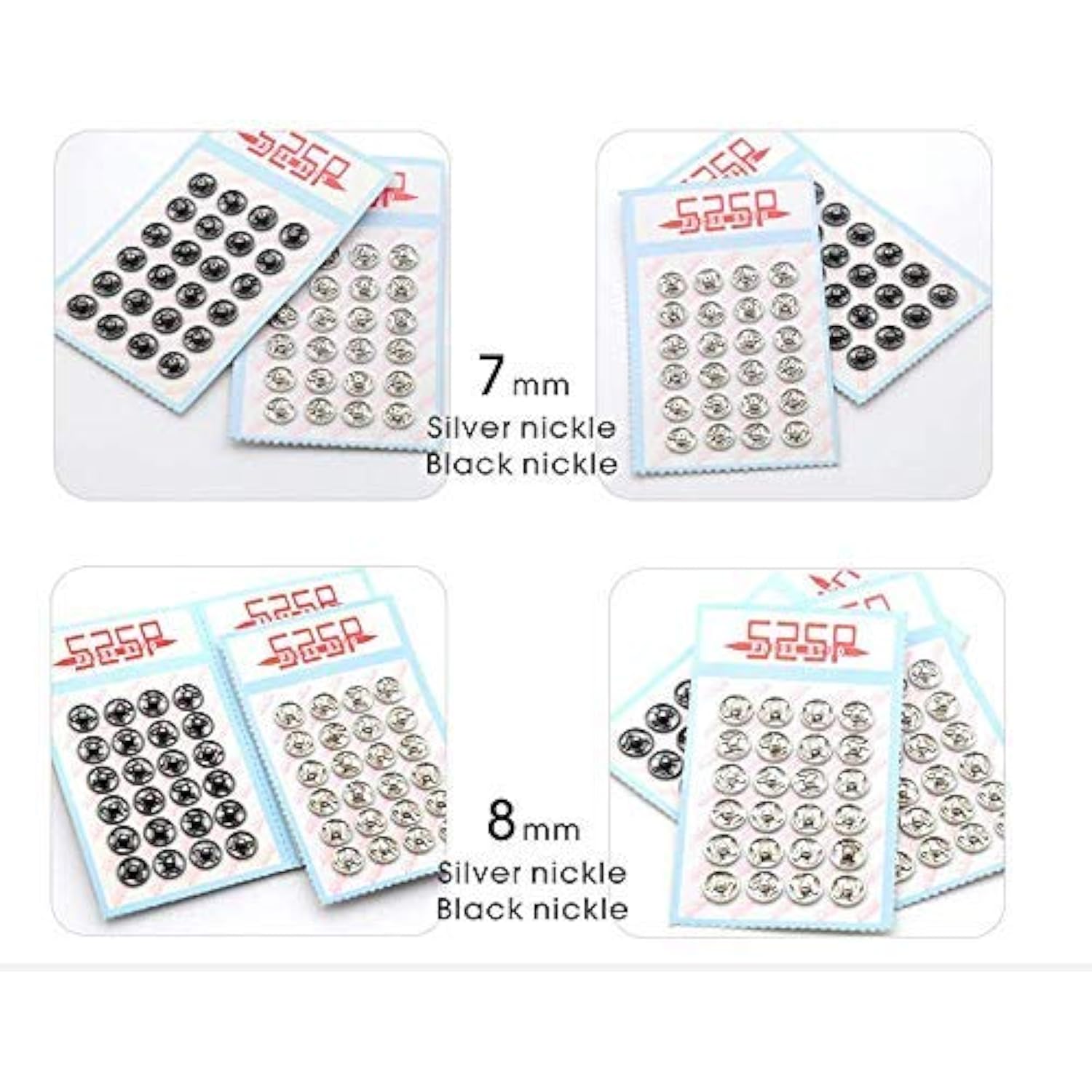 288Sets/Lot Sew-On Presssnap Buttons Metal Snap Fastener Buttons Press