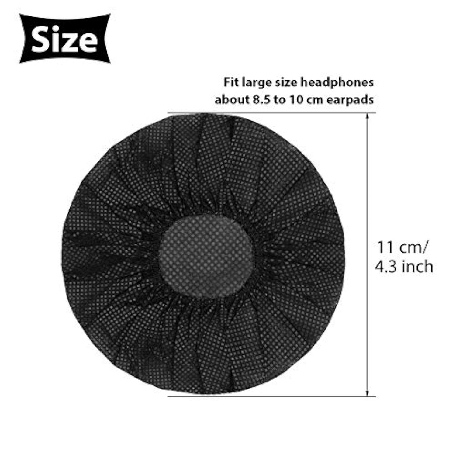 100-Pack Disposable Earphone Covers Sanitary Black 11cm