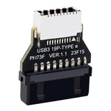 19-Pin USB 3.0 (USB3.1 Gen 2) Internal Header to 20-Pin USB 3.1/3.2 Type-C A-Key Front Panel Adapter (180 Degrees) Extends Type E Ports to PC Front