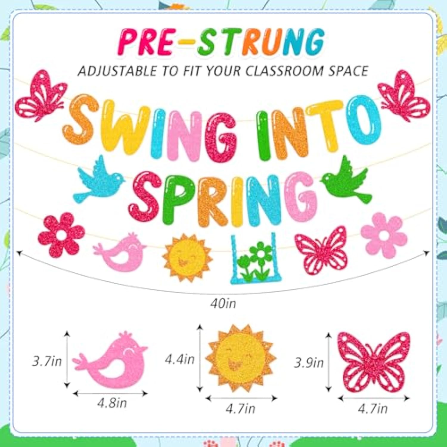 Swing Into Spring Banner School Classroom Spring Party Decorations For Student Children Teacher Celebrating Happy Spring Party Supplies