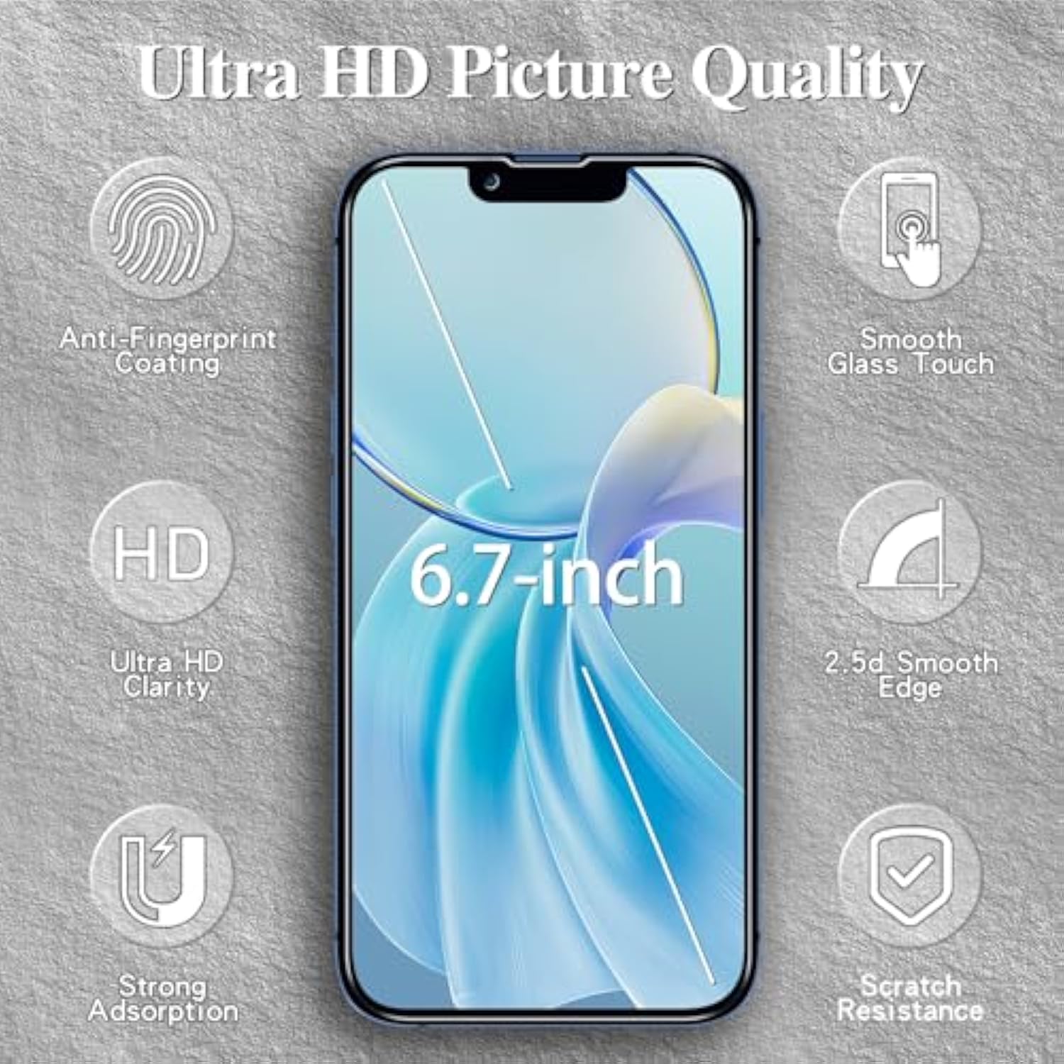 [3 Pack] Privacy Screen Protector For Iphone 13 Pro Max, Iphone 14 Plus, 6.7 Inch, Anti Spy, Anti Scratch, 9H Hardness, Ultra Resistant, Bubble Free