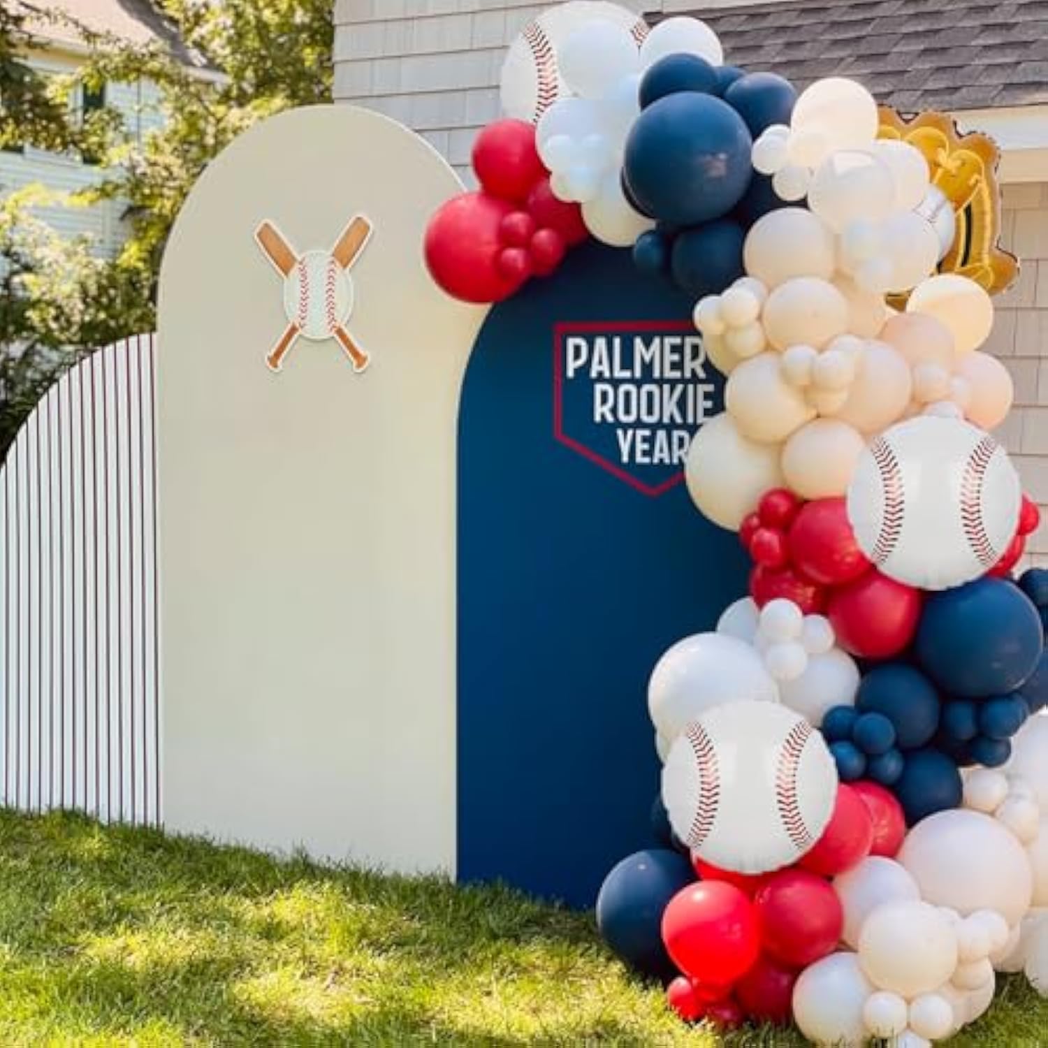 Baseball Balloon Arch Garland Kit - Red Sand White And Blue Balloon Arch Garland Kit Matte Latex Balloons Different Sizes 12 10 5In Ballons For Sport Party Birthday Graduation Baby Shower Decor