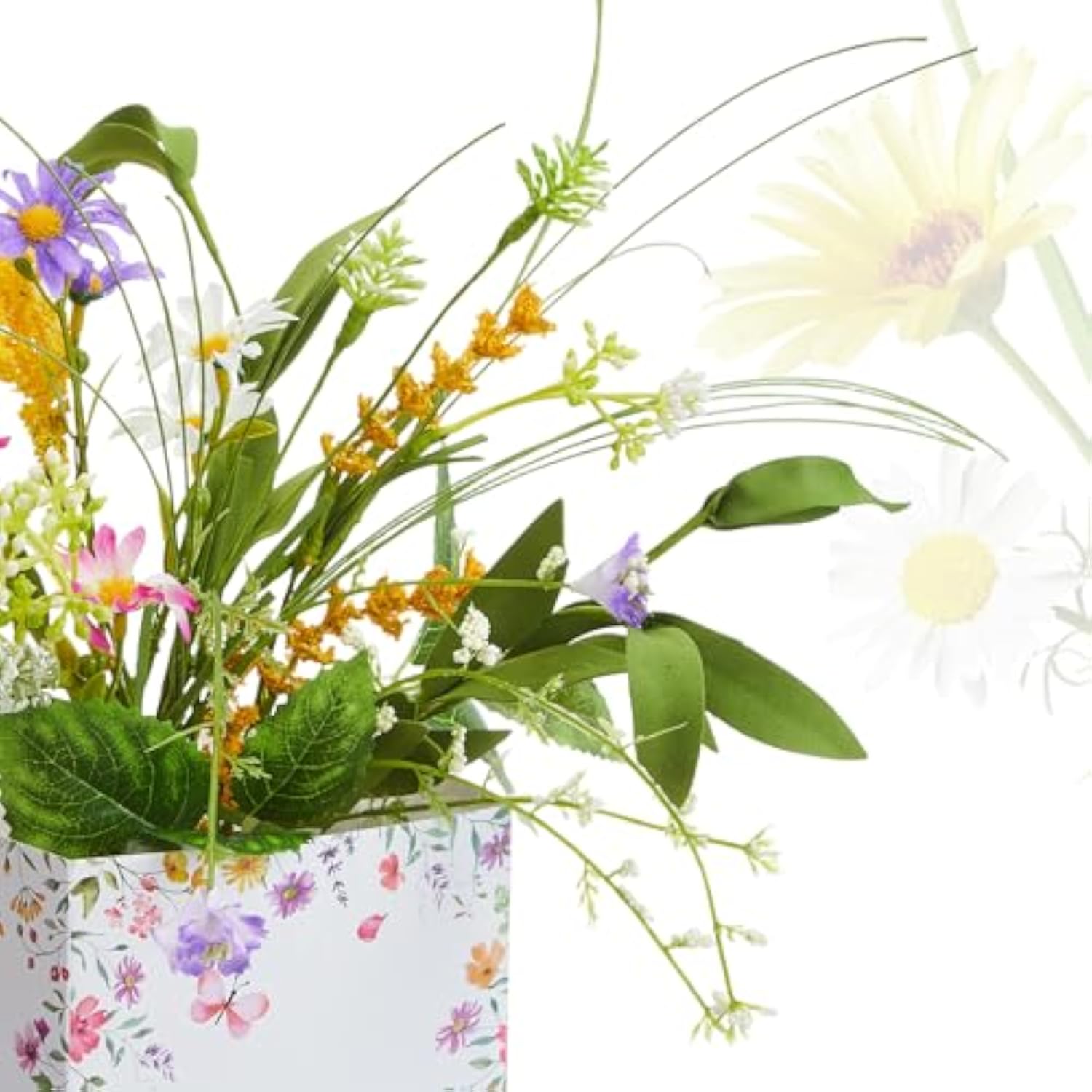 6 Sets Wildflower Table Centerpieces Artificial Spring Wildflower With Flower Paper Boxes Spring Flower Theme Party Supplies For Wedding Birthday Baby Shower Tea Party Decorations