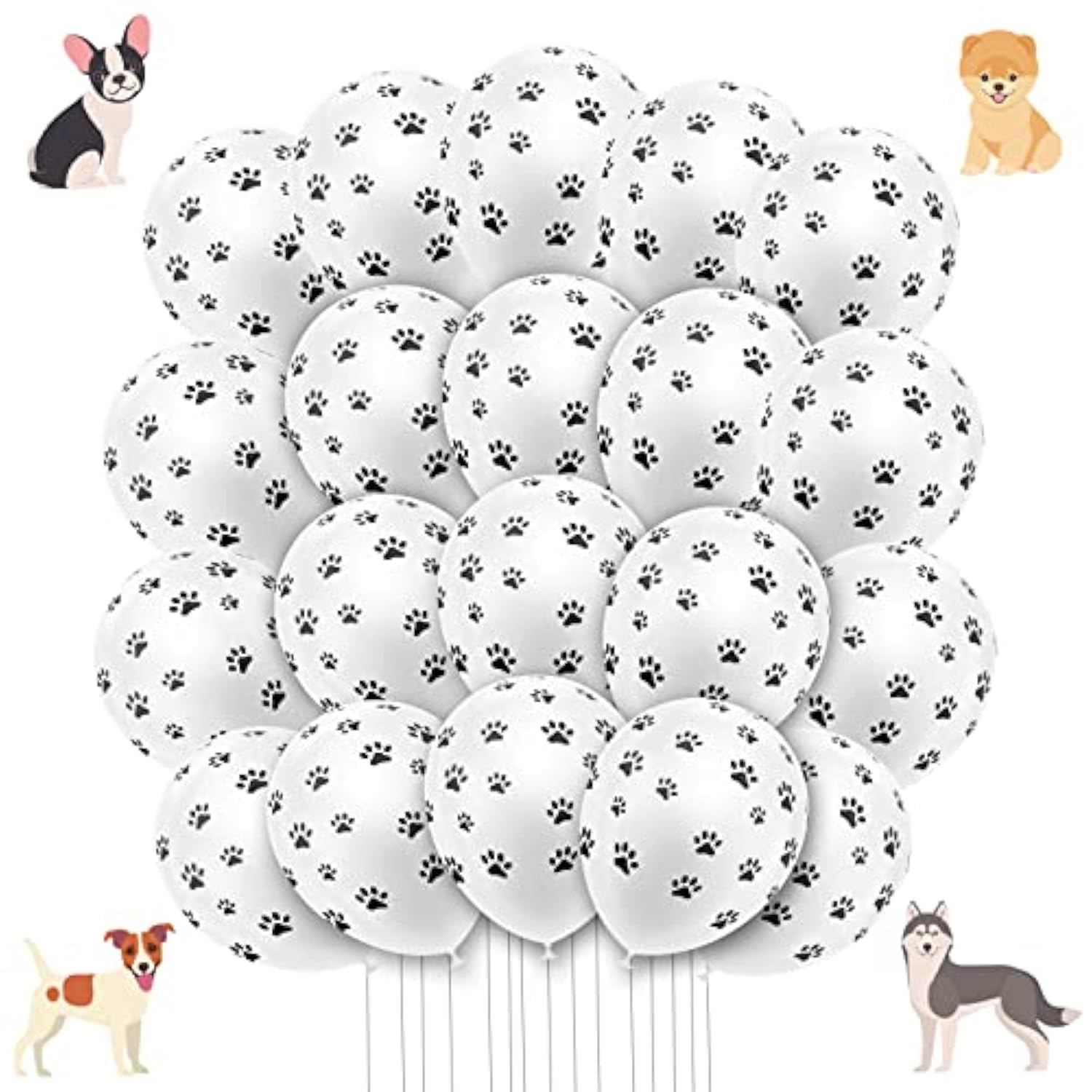 20 Pieces Dog Paw Balloons Funny Paw Print Balloons Pet Latex Balloons For Children'S Birthday Western Cowboy Farm Party Decoration Supplies