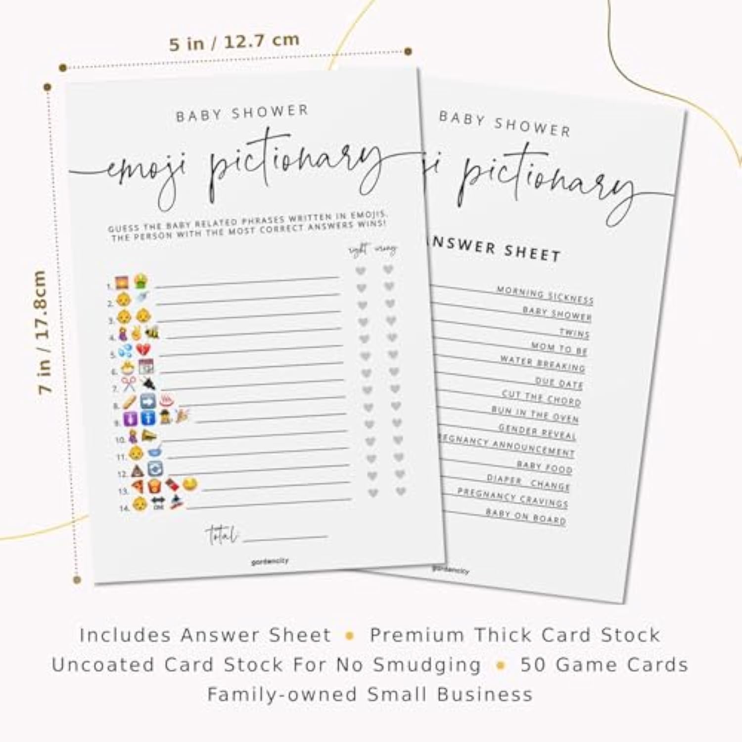 Baby Shower Emoji Pictionary Game, Baby Shower Games For Boy Or Girl, 50 Cards, Minimalist