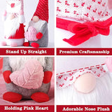 2Pcs Valentines Day Gnomes Decorations, Handmade Valentine Gnome Decor Mr & Mrs Swedish Tomte Stuffed Gnomes Plush Doll Knomes Ornaments For Girlfriend Wife Women
