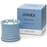 Sea Breeze And Cypress Balls Luxury Scented Candle - 8Oz Handmade Blue Ceramic Jar Candle, 50Hr Clean Burn, 100% Non Toxic Soy Wax, Aesthetic Home Decor Gift For Men And Women - Sandalwood & Oud