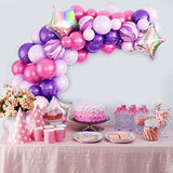 Purple Balloon Garland Arch Kit, Pink And Purple Balloon Garland Kit, Balloons Arch Kit With Agate Balloons And Star Foil Balloon For Birthday Party Baby Shower Wedding Decorations