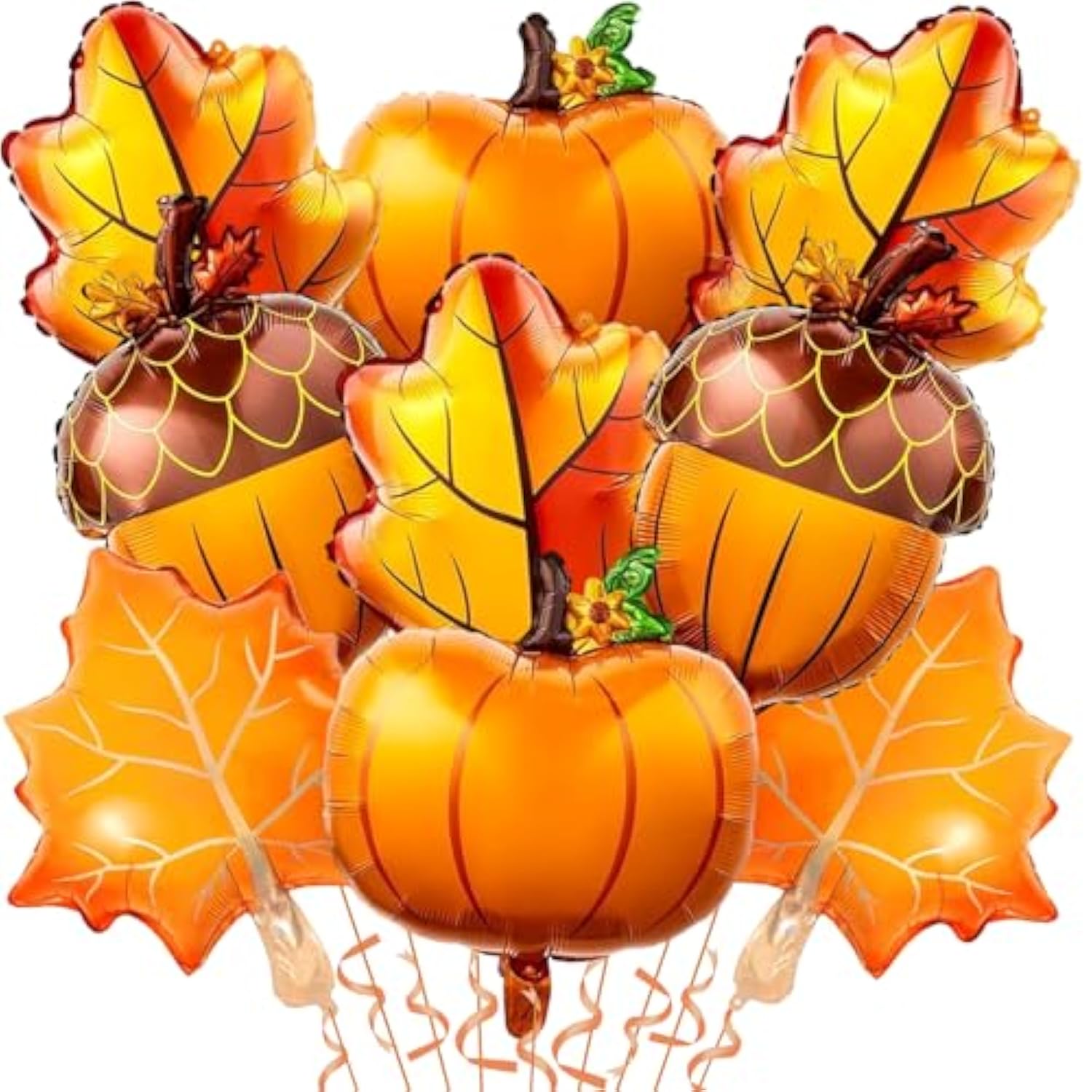 Fall Balloons Thanksgiving Pumpkin Maple Leaf Mylar Foil Autumn Party Decor