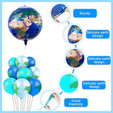 48 Pcs Globe Balloons, 8 Pcs 22 Inch And 40 Pcs 12 Inch World Map Planet Foil Latex Balloons For Earth Day Decorations, Travel Party Around The World Party Decorations