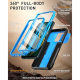 Revolution Case For Motorola Moto G 5G 2025, [Slide Camera Cover], Full-Body Military Grade Rugged Shockproof Cover With Kickstand And Built-In-Screen Protector, Light Blue