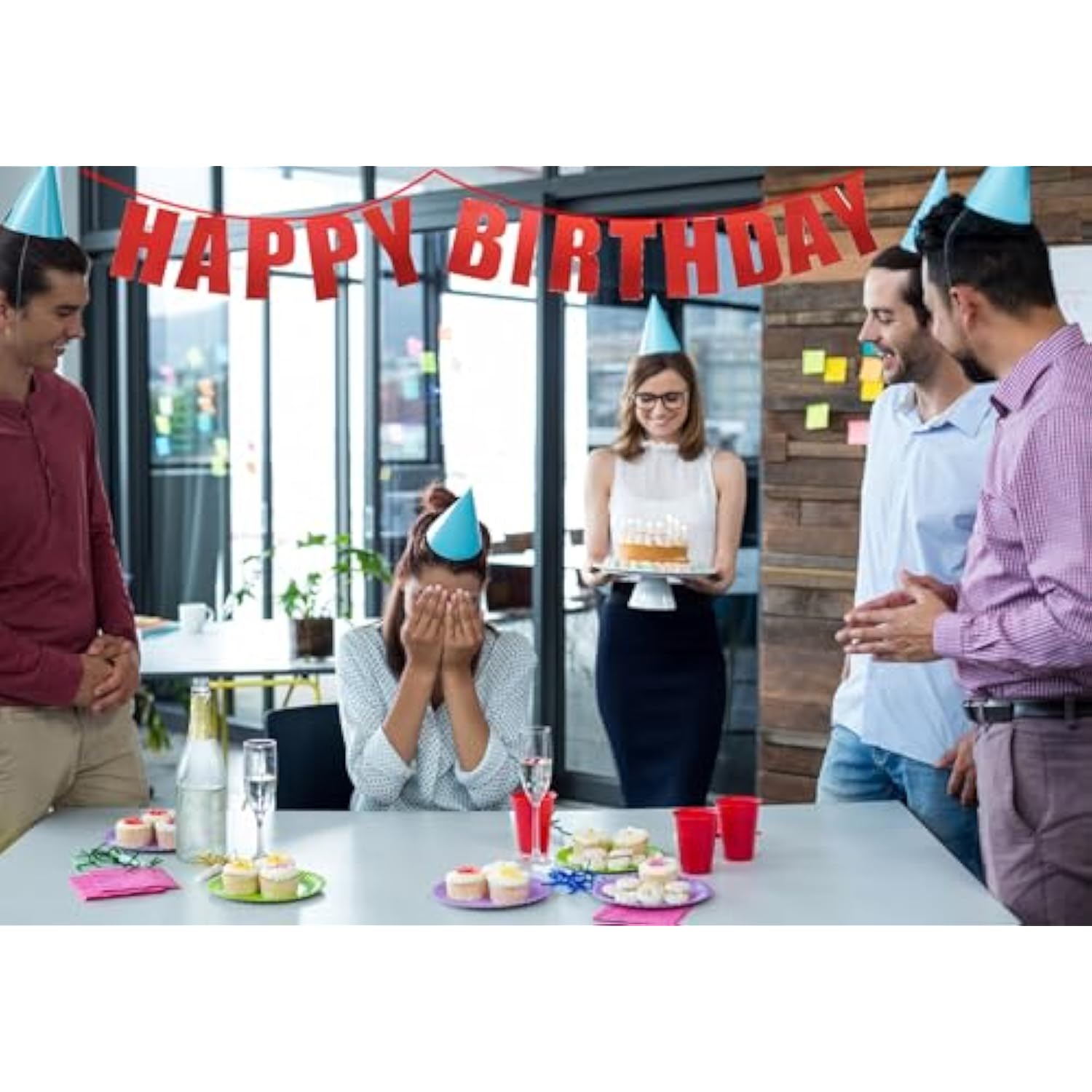 Red Happy Birthday Banner for Kids, Women & Men Party Decorations