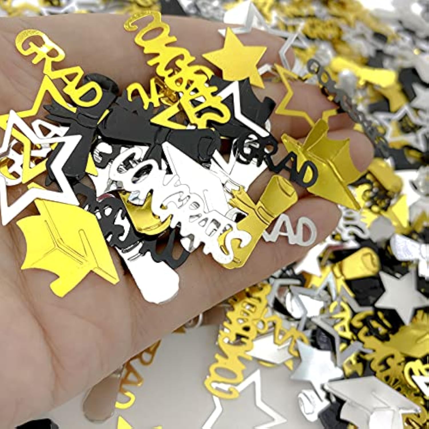 Graduation Confetti 2025 | Glitter Confetti Sprinkles For Party Table Scatters Decoration | Graduation Party Decoration For Home, College, Senior, High School Prom | Metallic Foil