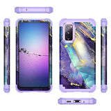 For Galaxy S20 Fe 5G Case,Three Layer Heavy Duty Shockproof Protection Hard Plastic Bumper +Soft Silicone Rubber Protective Case For Samsung Galaxy S20 Fe 5G,Purple