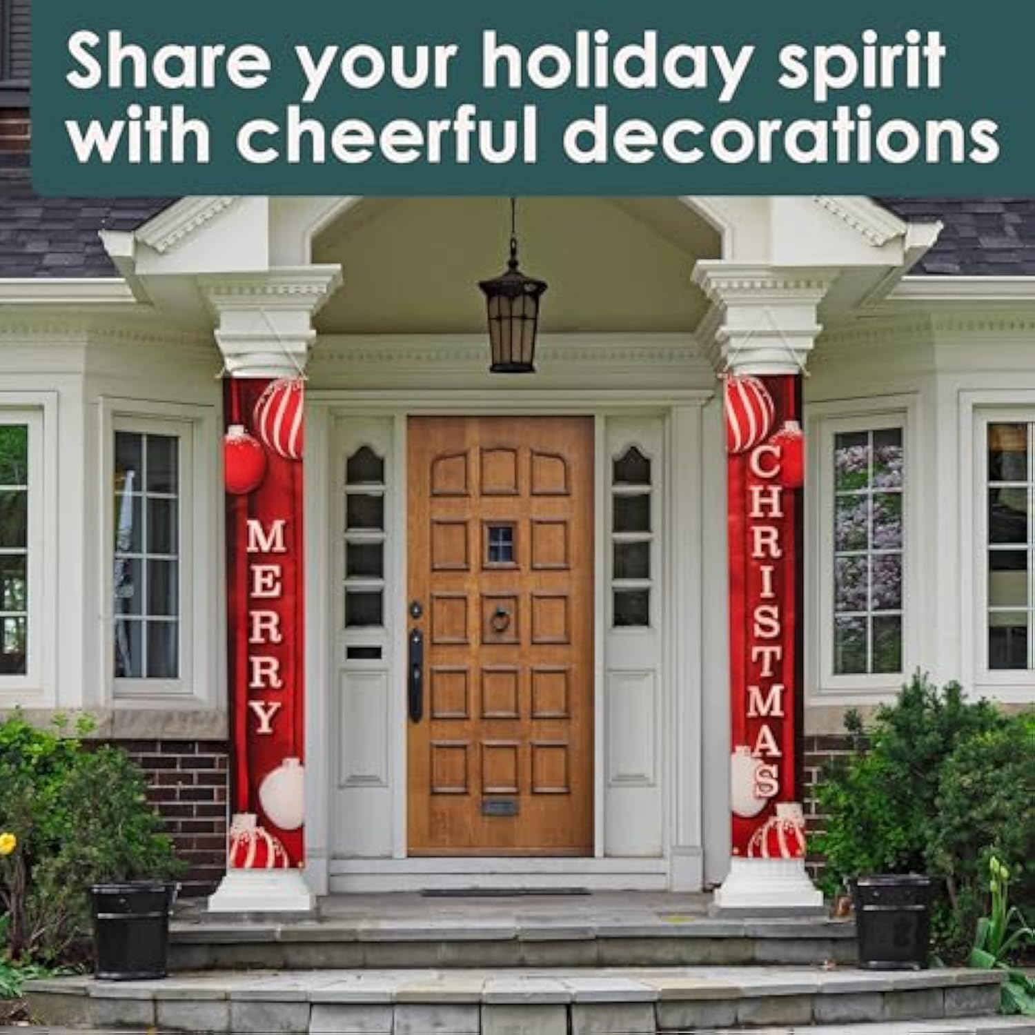 12" X 72" Merry Christmas Ornament Banners - Festive Holiday Window Decor