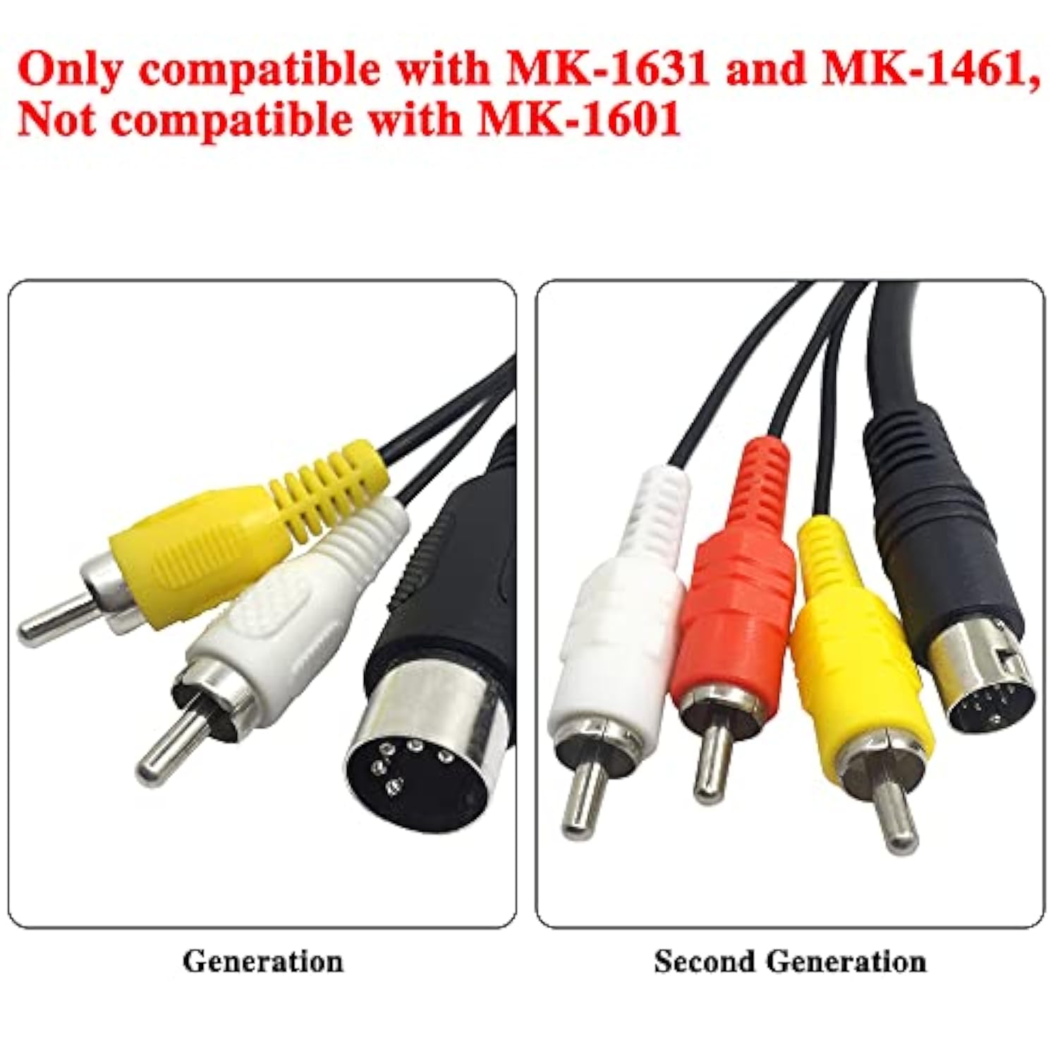 6 Feet Standard Av Cable Rca Connection Cord Compatible Sega Genesis 2 & 3