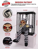 Animated Halloween Decorations with Infrared Sensor, Skull Prisoner