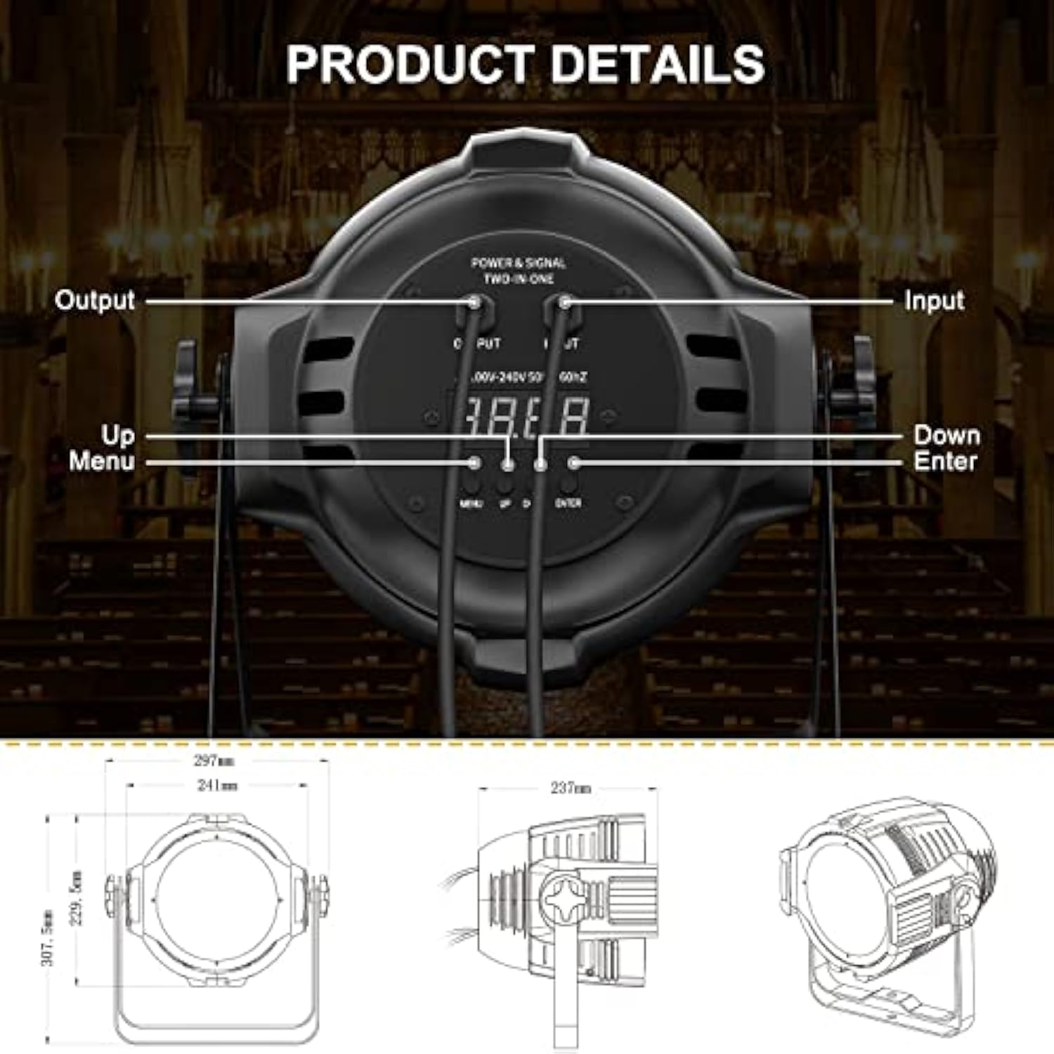Strobe Light - Stage Lights Par Light 54X3W Rgb 3-In-1 Dj Lighting For Parties Professional Disco Backdrop Birthday Dancing Lights For Wedding Bar Yard Room
