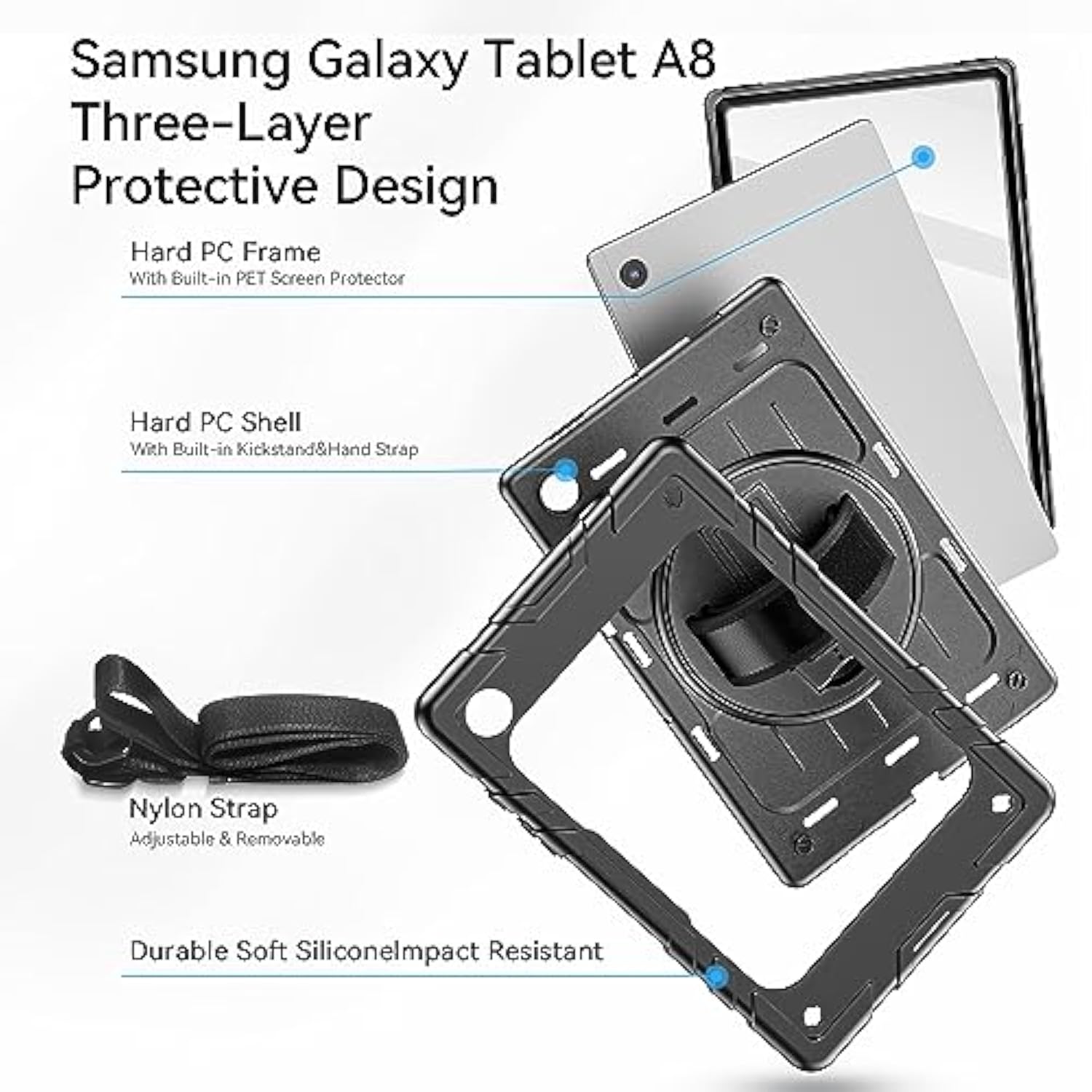 For Samsung Galaxy Tablet A8 Case 10.5 Inch 2022 Sm-X200/X205/X207 With Screen