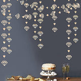 52 Ft Champagne Gold Heart Garland Hanging Paper Diamond Heart Streame
