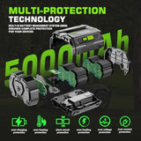 56V 5.0Ah Replacement For Ego 56V Battery Ba1400 T Ba4200 Ba1400T Compatible With All Ego 56V Power Tools-New Upgraded 4X Longer Runtime And Battery Holder