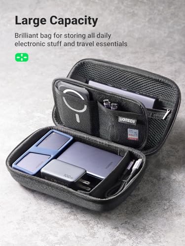 Electronics Organizer Travel Case Cable Organizer Bag Waterproof Portable Storage Pouch For Charger, Cables, Usb Flash Drive, Power Bank, Memory Card, Travel Accessories Black