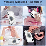 Clear Case For Iphone 16 Case With Magnetic 360 Rotatable Ring Stand [ Compatible With Magsafe ], Military Grade Heavy Duty Cover With Ring Kickstand For Women Men, Transparent