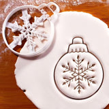 Snowflake Bauble Cookie Cutter - Merry Christmas Cookies - Detailed Biscuit Cutter Design For Baking And Crafts, Ideal On Fondant, Dough, Clay