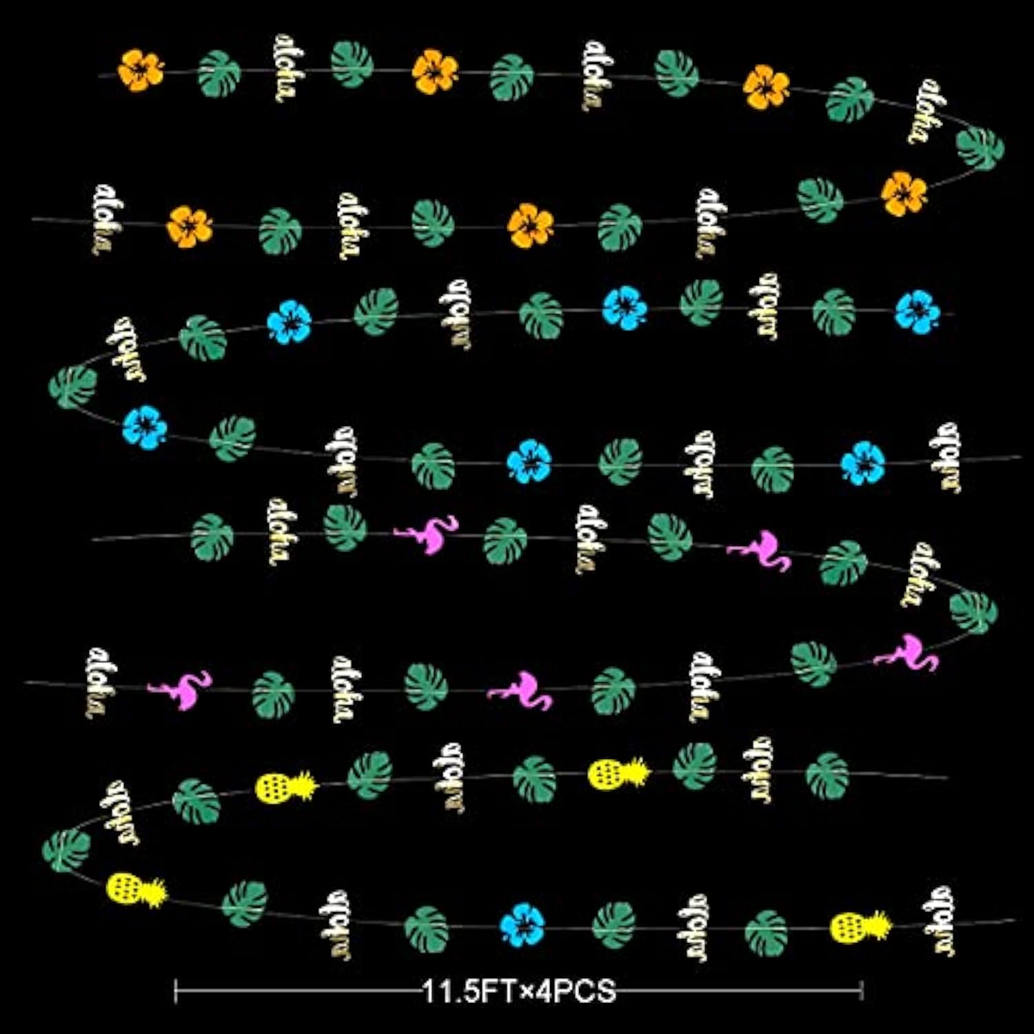 46Ft Tropical Party Decorations Gold Palm Leaves Garland Banner For Su