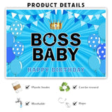 6×4 ft Boss Boy Backdrop for Baby Shower, Gender Reveal & 1st Birthday Photos