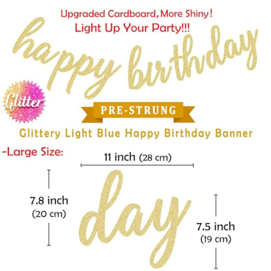 Happy Birthday Decorations - Gold Happy Birthday Banner And Paper Tassel Garland For Sage Green Birthday Party Decorations