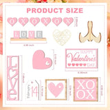 21 Pcs Valentine Tiered Tray Decor Set Valentine Table Decorations Conversation Heart Wooden Decoration Farmhouse Valentines Day Decorations Heart Wooden Signs For Home(Cute)