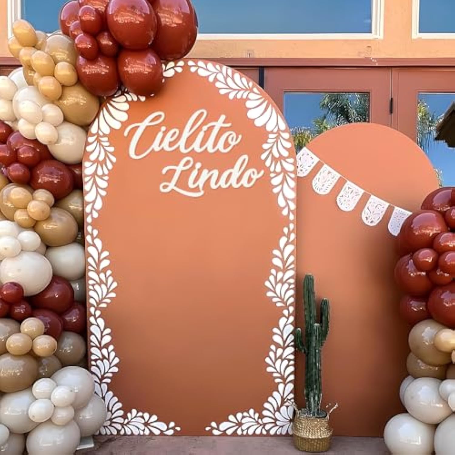 Felt Cielito Lindo Backdrop Sign – White Talavera Decor for Baby Shower & Parties