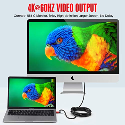 USB C to C Cable 100W [10ft], USB 3.1 C (Gen 2) Cable [Angled] with E-Marker, up to 100W PD Charging, 10Gbps Data, 4K Video, Compatible with USB C