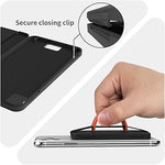 Silicone Phone Card Holder with Stand & Zipper - 2-Pack Black