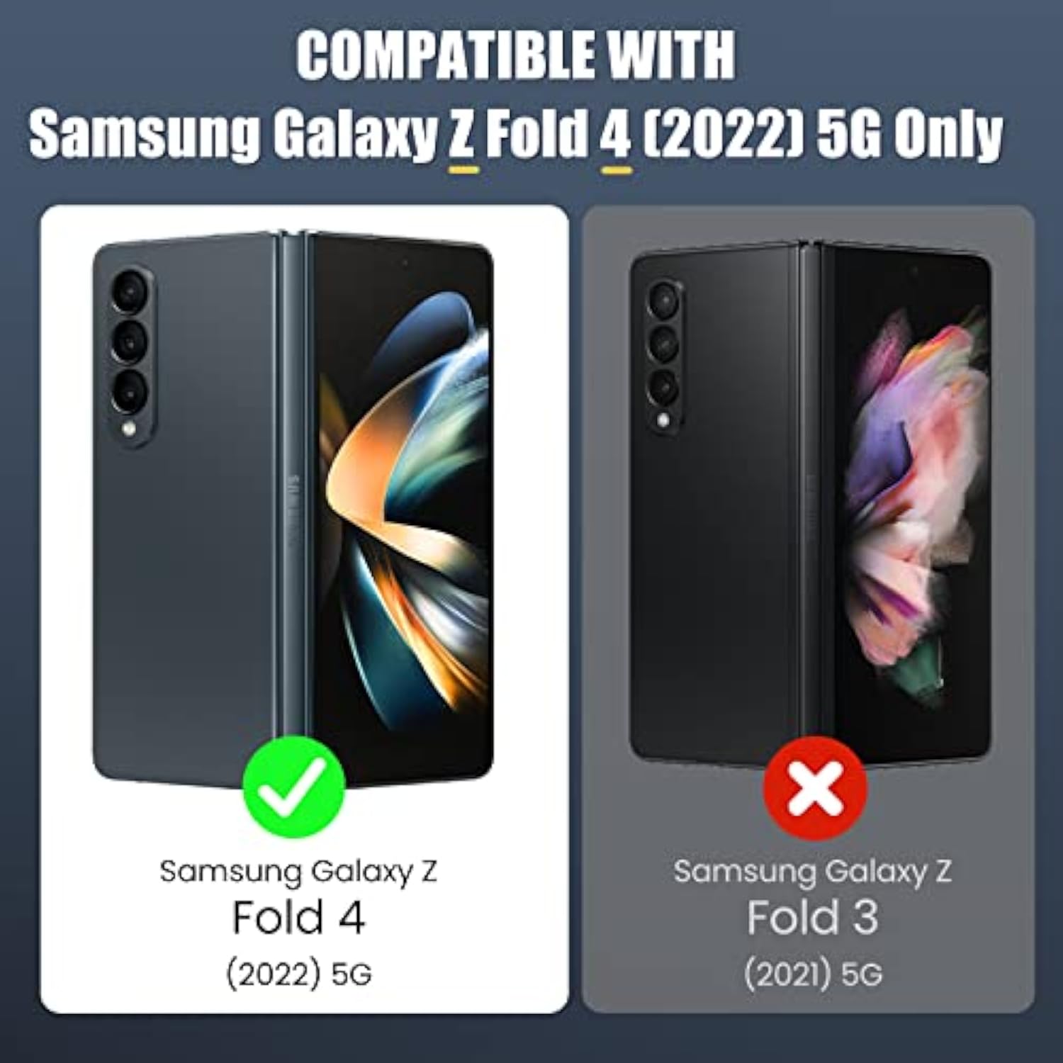 For Z Fold 4 Case, Fold 4 Case With S Pen Holder & Screen Protector, Wallet Case With Card Holder Camera Cover & Hinge Protection Phone Case For Samsung Galaxy Z Fold 4 5G 2022-Black