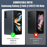 For Z Fold 4 Case, Fold 4 Case With S Pen Holder & Screen Protector, Wallet Case With Card Holder Camera Cover & Hinge Protection Phone Case For Samsung Galaxy Z Fold 4 5G 2022-Black
