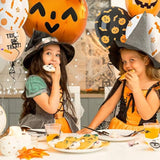 Halloween Foil Balloon Set Trick Treat Pumpkin Balloons for Kids Birthday Party Decorations