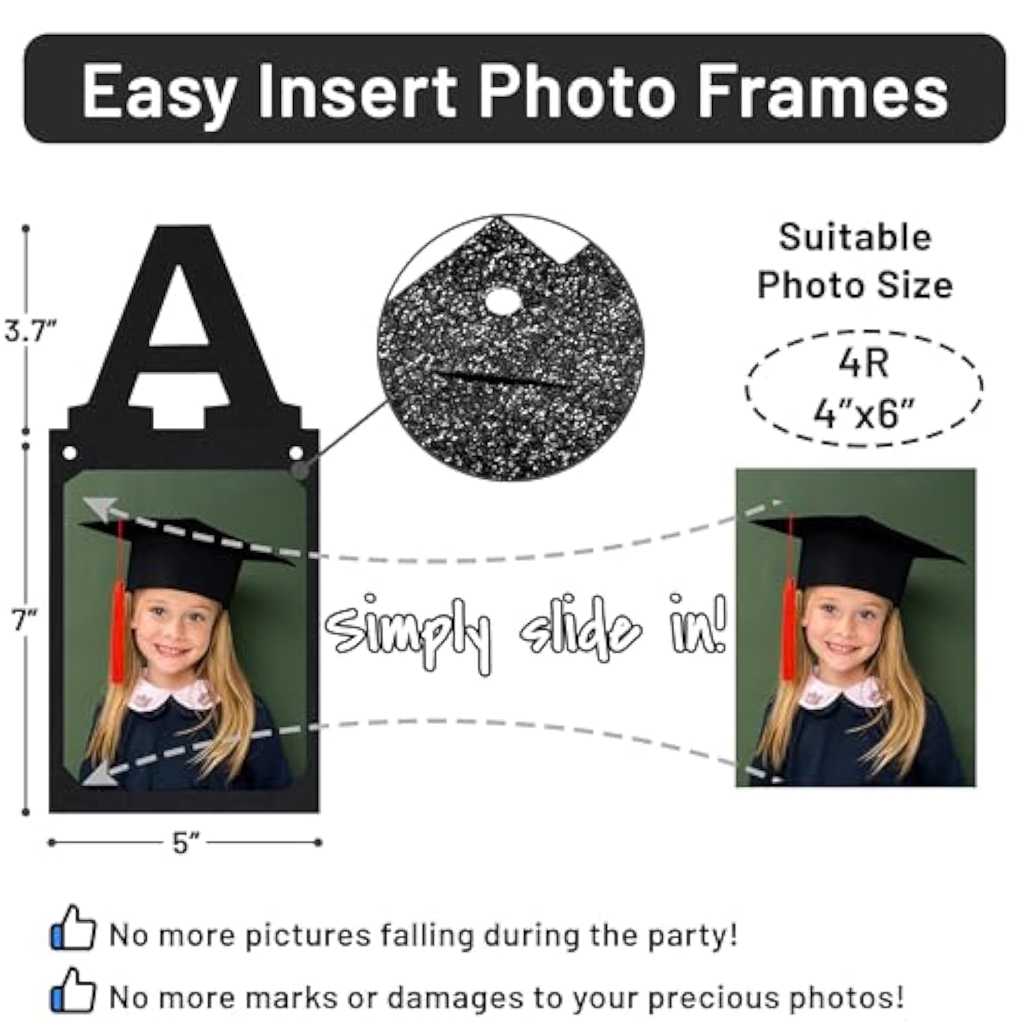 Class Of 2025 Graduation Photo Banner | Graduation Decorations 2025 | Class Of 2025 Party Decorations For College Senior/High, Middle/Junior, Kindergarten | Pictures Display (Pre-Strung)