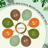 141pcs Dinosaur Balloon Arch Kit - Brown, Orange, Green for Jungle Safari Party