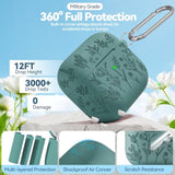 Flower Engraved Case For Airpods Pro 2 With Cleaning Kit And Carabiner, Soft Siliconecover For Apple Airpods Pro 2Nd/1St Generation Airpod Pro Case, Front Led Visible, Anti-Scratch Shockproof