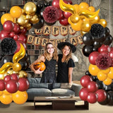 Magical Wizard School Birthday Party Decoration Include Magic Wizard School Balloon Arch Kit, Tassel Flower Ball For Magical Theme Birthday Baby Shower Party Supplies