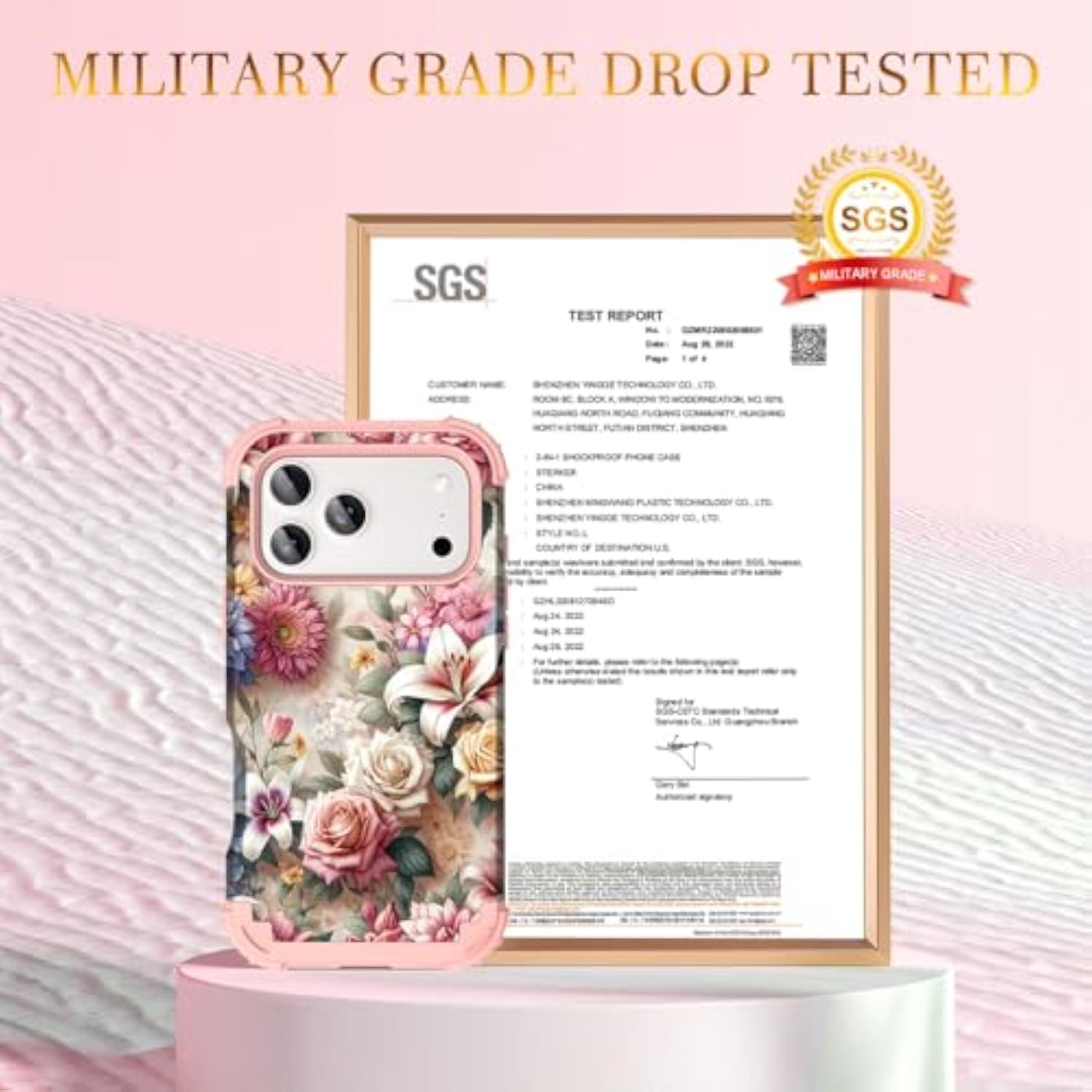 For Iphone 17 Pro Case 6.3", Heavy Duty Shockproof Protection Soft Silicone Rubber+Hard Plastic Bumpers Hybrid Protective Case For Iphone 17 Pro 2025 - Rose Flowers