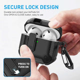 for AirPods 4 Case with Lock, AirPods 4th Generation Case Cover with Cleaner Kit Shockproof AirPod Gen 4 Protective Cases with Keychain Compatible